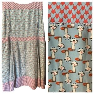 EUC ESHAKTI CATS AND HEARTS DRESS 5X